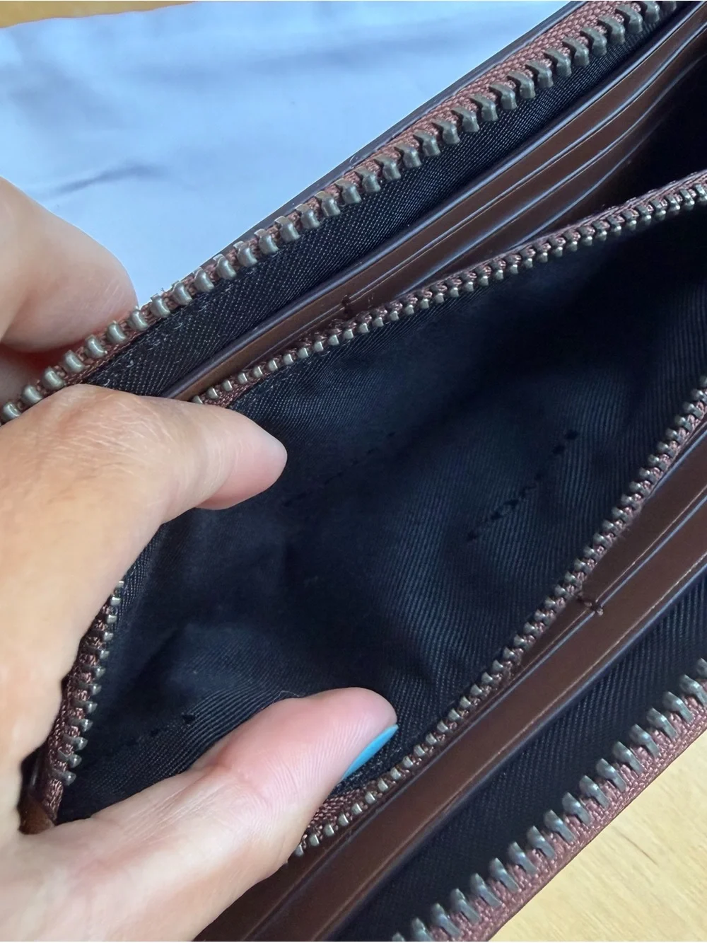 Coach Brown Leather Long Wallet with dust bag